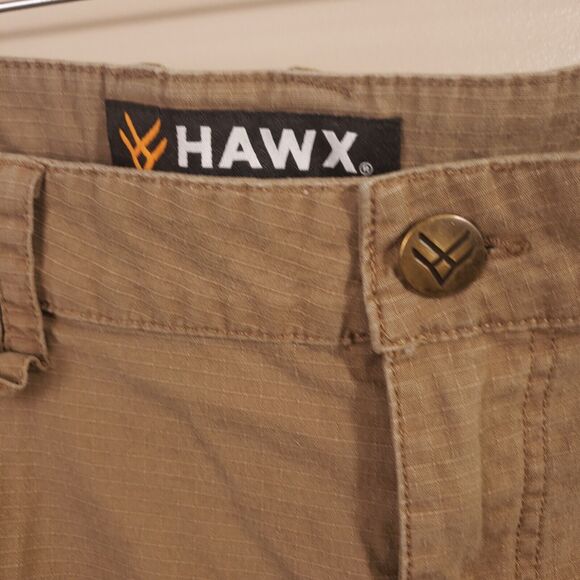 Hawx Work Pant Mens 42x28 Gear Ripstop Cargo Utility Tan Double Knee Articulated - Picture 3 of 12